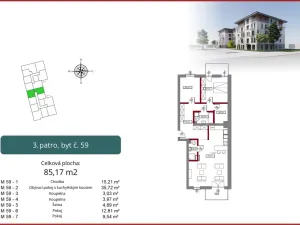 Prodej bytu 3+kk, Stażystów,Bielsko-Biała,Polsko, 85 m2