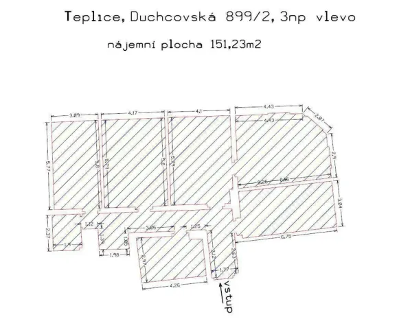 Pronájem kanceláře, Teplice, Duchcovská, 151 m2