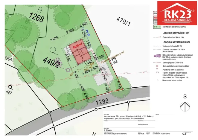 Prodej pozemku pro bydlení, Tři Sekery - Chodovská Huť, 2874 m2