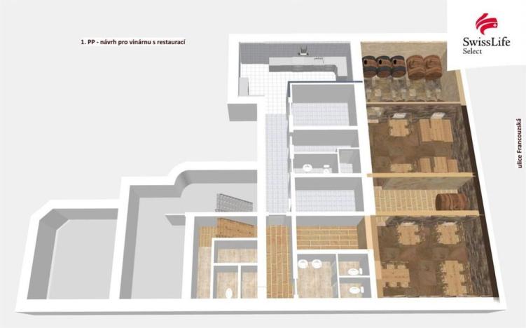 Prodej obchodního prostoru, Brno, Francouzská, 404 m2