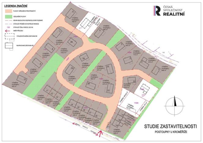 Prodej pozemku pro bydlení, Kroměříž - Postoupky, 265 m2