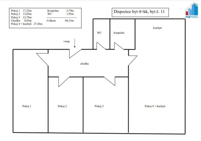 Prodej bytu 4+kk, Stříbro, Smetanova, 84 m2