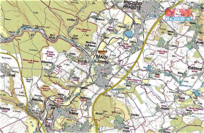 Prodej trvalého travního porostu, Bakov nad Jizerou, 1359 m2