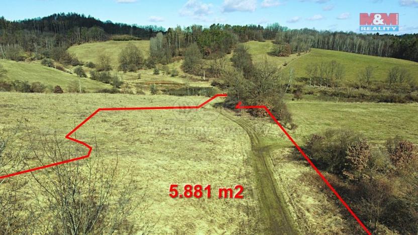 Prodej trvalého travního porostu, Mirošovice, 5881 m2