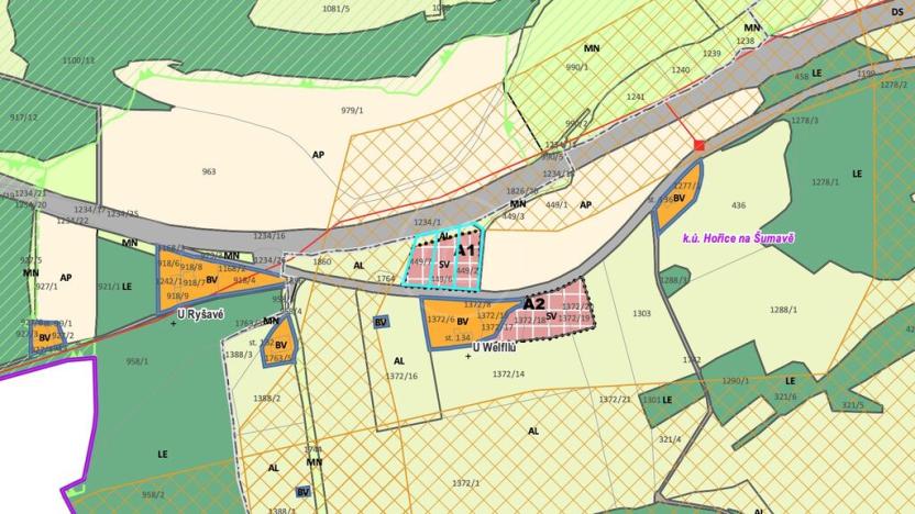 Prodej pozemku pro bydlení, Hořice na Šumavě, 1895 m2