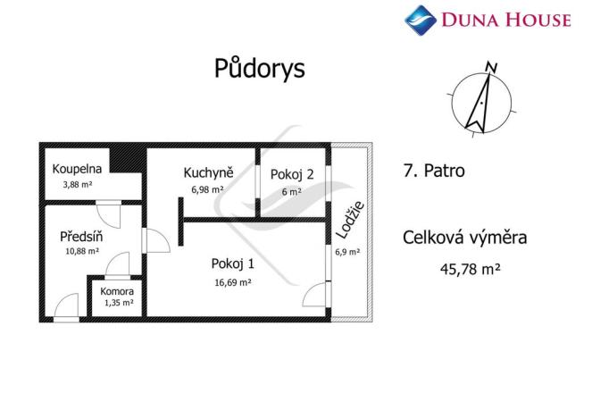 Prodej bytu 2+kk, Praha - Stodůlky, Amforová, 45 m2