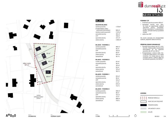 Prodej pozemku pro bydlení, Pocinovice, 4102 m2