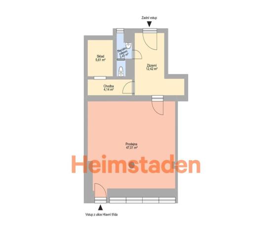 Pronájem kanceláře, Havířov - Město, Hlavní třída, 72 m2