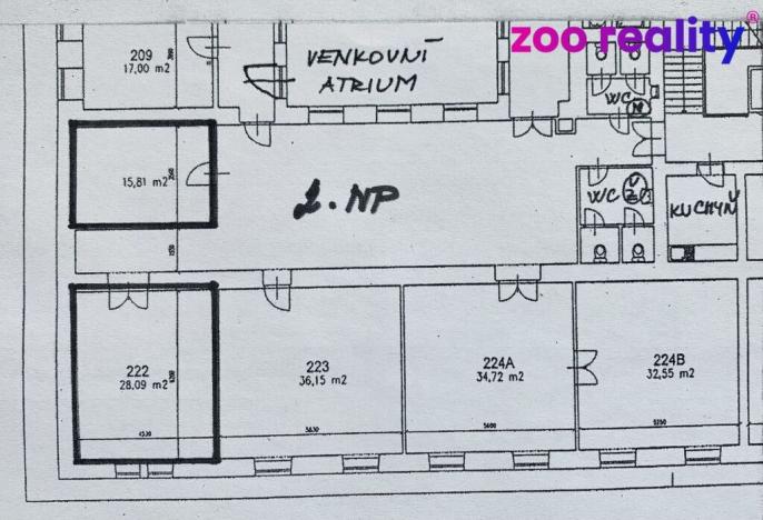 Pronájem kanceláře, Jindřichův Hradec, Klášterská, 73 m2
