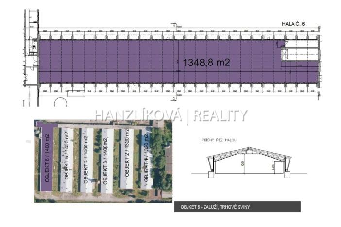 Pronájem skladu, Slavče - Záluží, 1320 m2