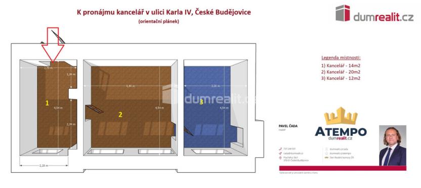 Pronájem kanceláře, České Budějovice - České Budějovice 1, Karla IV., 24 m2