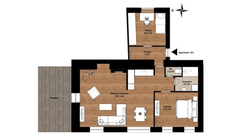 Prodej bytu 3+kk, Křišťanov - Arnoštov, 72 m2