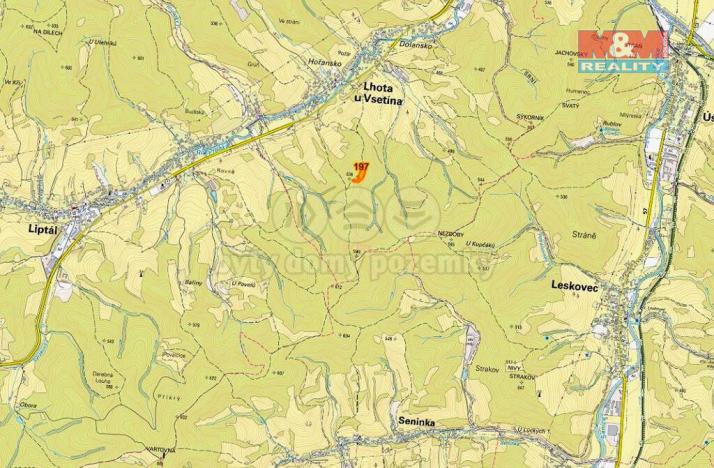 Prodej lesa, Lhota u Vsetína, 8758 m2