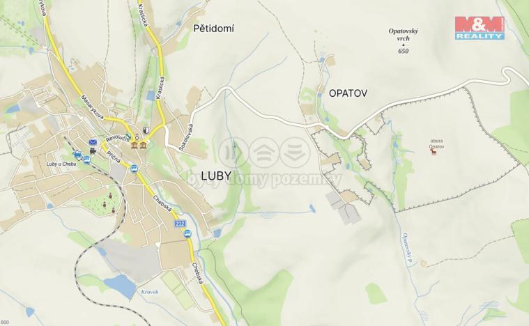 Prodej zahrady, Luby, 602 m2