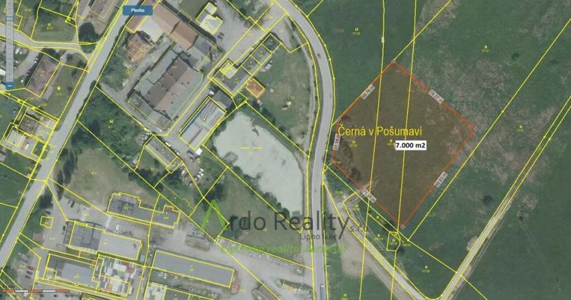 Prodej pozemku pro komerční výstavbu, Černá v Pošumaví, 7000 m2