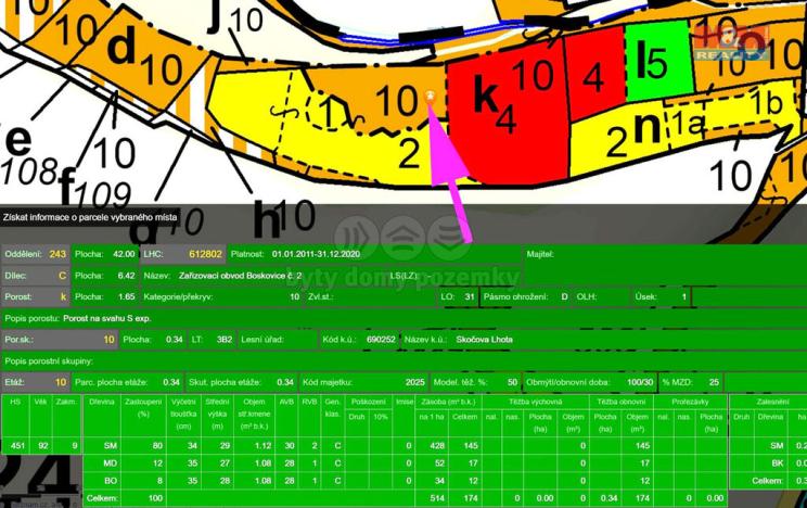 Prodej lesa, Malá Roudka, 9123 m2