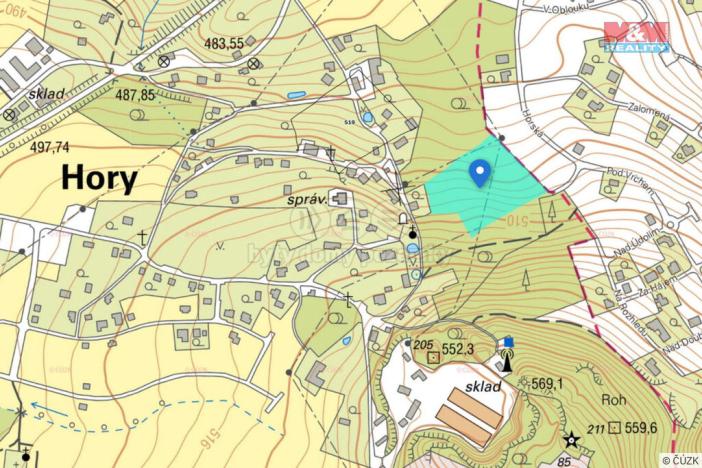 Prodej pozemku pro bydlení, Hory, 13617 m2
