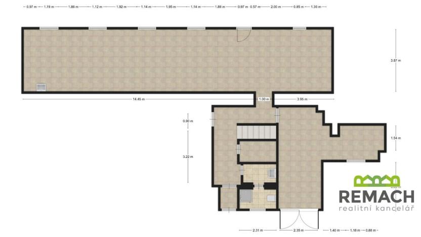 Pronájem obchodního prostoru, Uherské Hradiště, Šromova, 125 m2