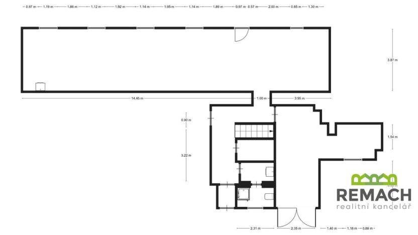 Pronájem obchodního prostoru, Uherské Hradiště, Šromova, 125 m2