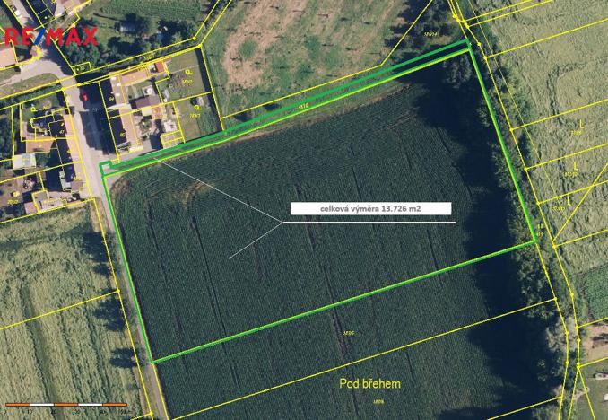 Prodej zemědělské půdy, Bystročice, 13726 m2