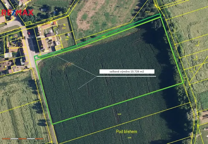 Prodej zemědělské půdy, Bystročice, 13726 m2