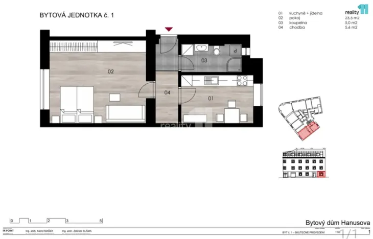Pronájem bytu 1+1, Praha - Michle, Hanusova, 47 m2