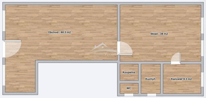 Pronájem obchodního prostoru, Křižanov, Benešovo náměstí, 116 m2