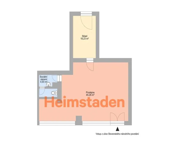 Pronájem obchodního prostoru, Havířov - Šumbark, Slovenského národního povstání, 59 m2