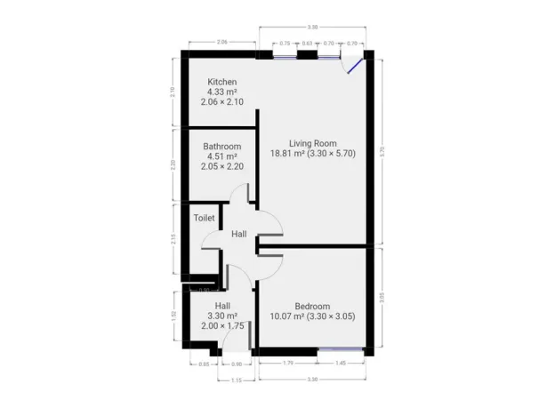 Pronájem bytu 2+kk, Praha - Kolovraty, Ke zvoničce, 46 m2