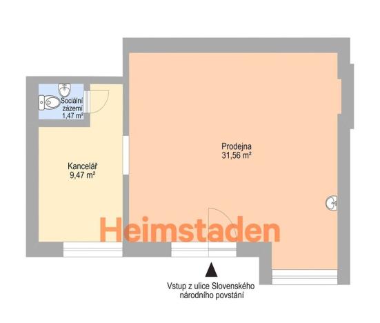 Pronájem obchodního prostoru, Havířov - Šumbark, Slovenského národního povstání, 43 m2