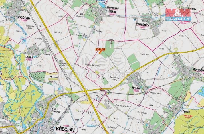 Prodej zemědělské půdy, Hrušky, 612 m2