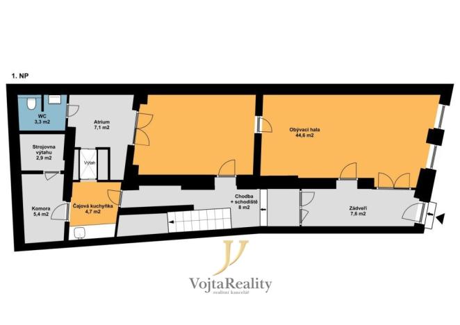 Pronájem atypického bytu, Olomouc, Purkrabská, 360 m2