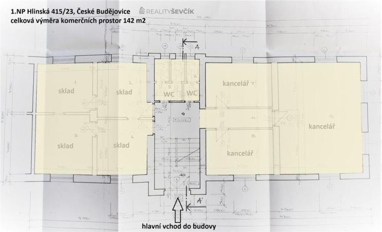 Pronájem kanceláře, České Budějovice - České Budějovice 4, Hlinská, 142 m2