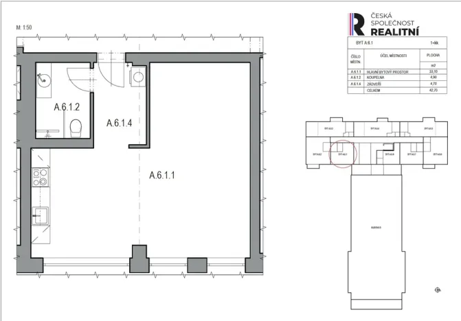 Pronájem bytu 1+kk, Zlín, Lorencova, 42 m2