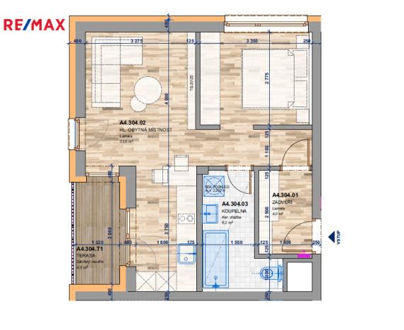 Pronájem bytu 2+kk, Zlín, Tyršovo nábřeží, 44 m2