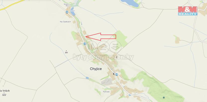 Prodej louky, Chyjice, 877 m2