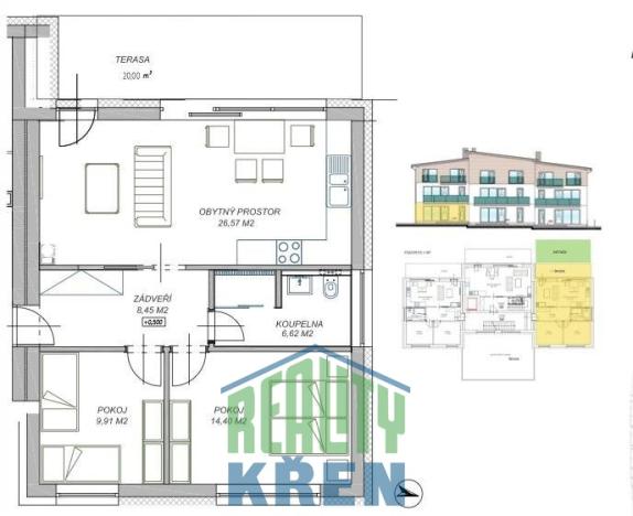 Prodej bytu 3+kk, Loučná pod Klínovcem - Loučná, 66 m2