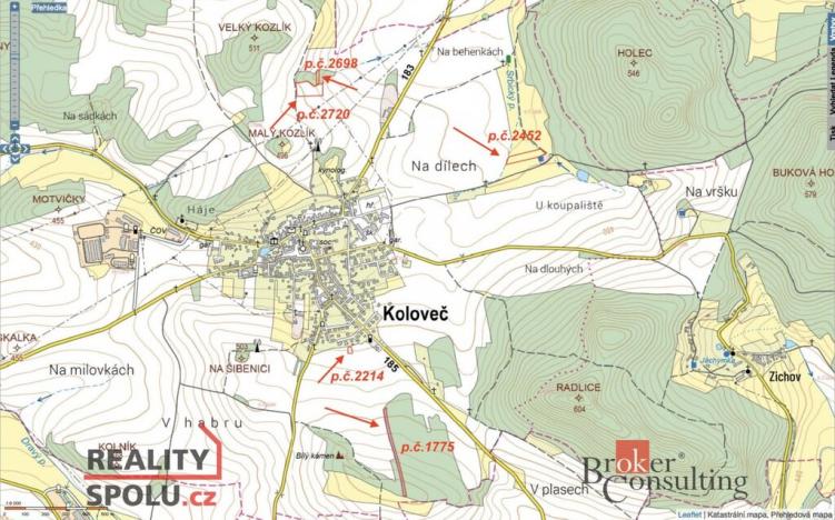 Prodej zemědělské půdy, Koloveč, Koloveč 1, 23450 m2