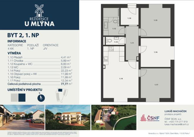 Prodej bytu 4+kk, Praha - Královice, Kuťatská, 78 m2