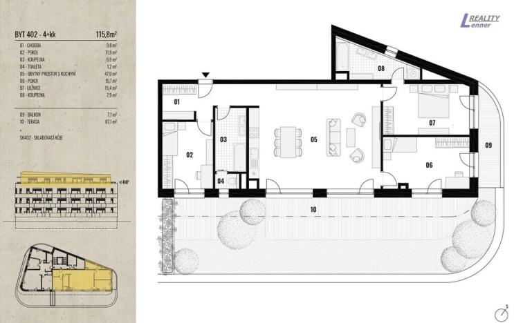 Prodej bytu 4+kk, Rožmitál pod Třemšínem, 91 m2