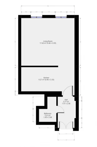 Pronájem bytu 1+1, Praha - Karlín, Hybešova, 33 m2