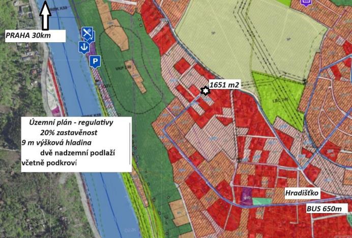 Prodej pozemku, Hradištko, 1651 m2