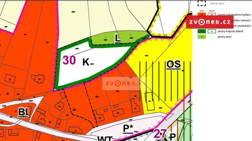 Prodej pozemku pro bydlení, Březůvky, 6443 m2