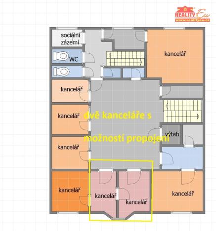 Pronájem kanceláře, Nové Město nad Metují, Komenského, 51 m2