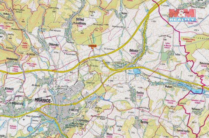 Prodej trvalého travního porostu, Bělotín, 1706 m2