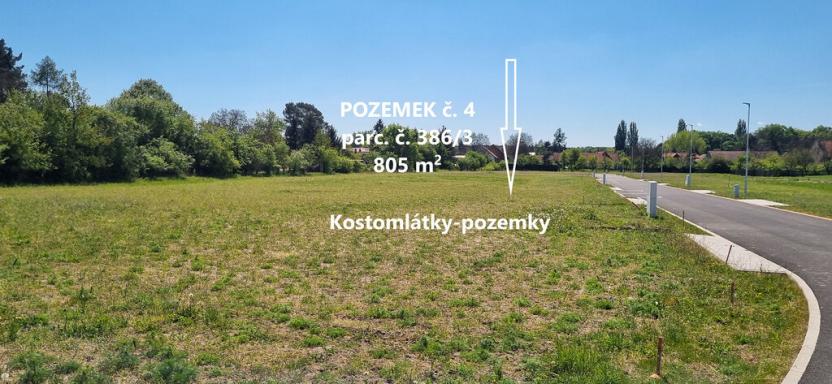 Prodej pozemku, Kostomlátky, 805 m2