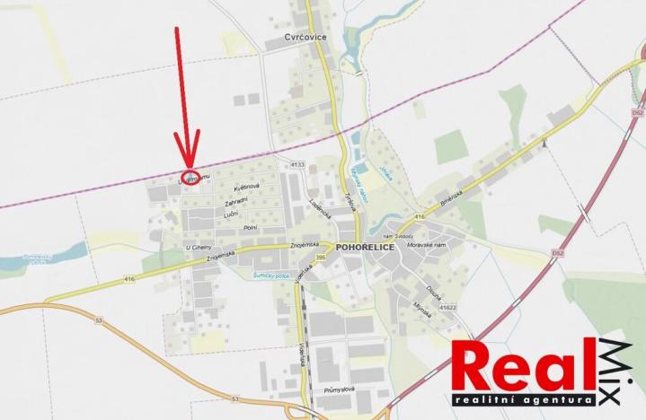 Prodej pozemku pro bydlení, Pohořelice, U Větrolamu, 846 m2