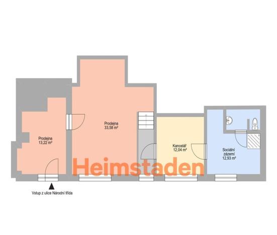 Pronájem obchodního prostoru, Havířov - Město, Národní třída, 72 m2