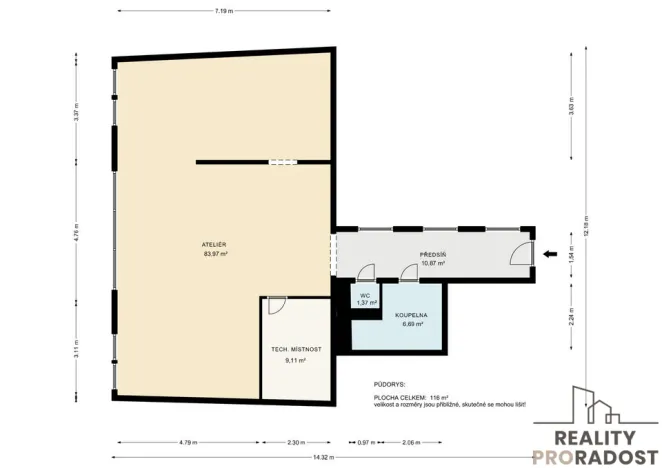 Prodej bytu 2+kk, Třebíč - Vnitřní Město, Karlovo nám., 116 m2