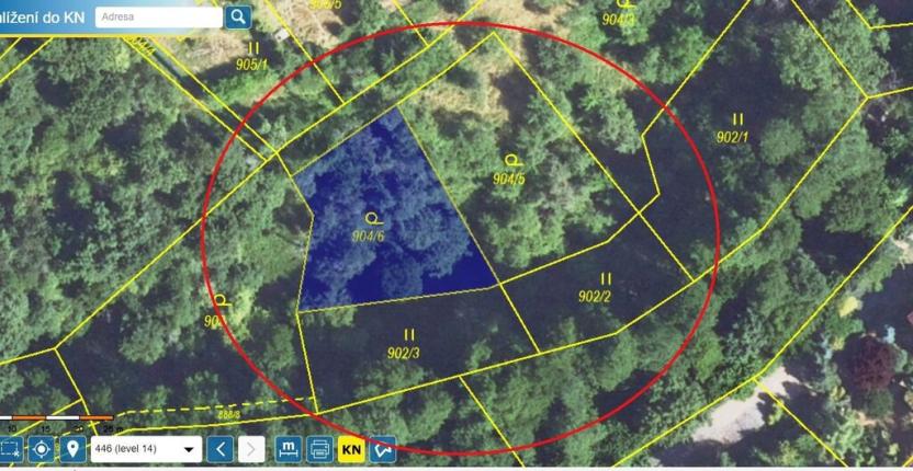 Prodej zahrady, Hýskov, 1984 m2